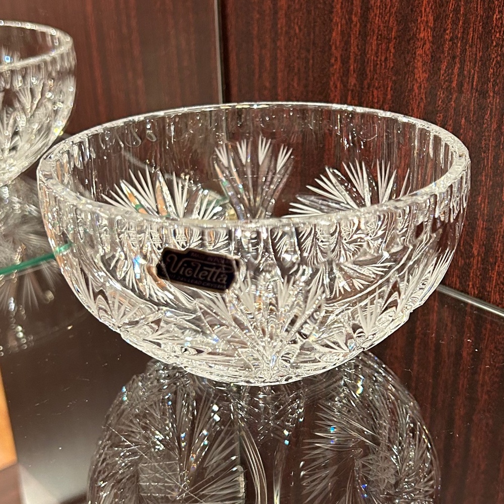 Violetta Round Crystal Candy Bowl Made in Poland